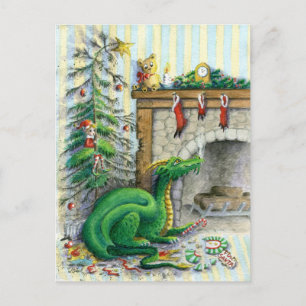 Esperando a Santa - postal