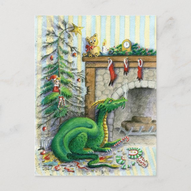 Esperando a Santa - postal (Anverso)