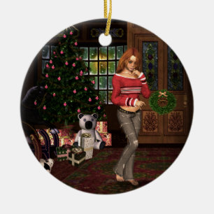 Esperando el Ornamento de Santa Navidad