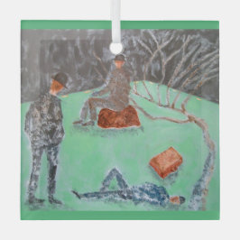 ESPERANDO EL Ornamento GODOT Glass