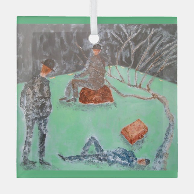 ESPERANDO EL Ornamento GODOT Glass (Anverso)