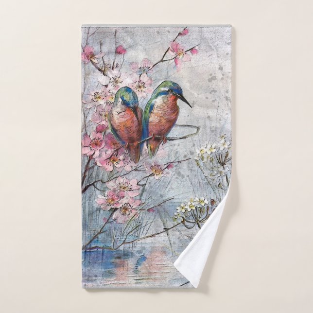 Esperando La Cena De Pájaro Kingfisher (Toalla de mano)