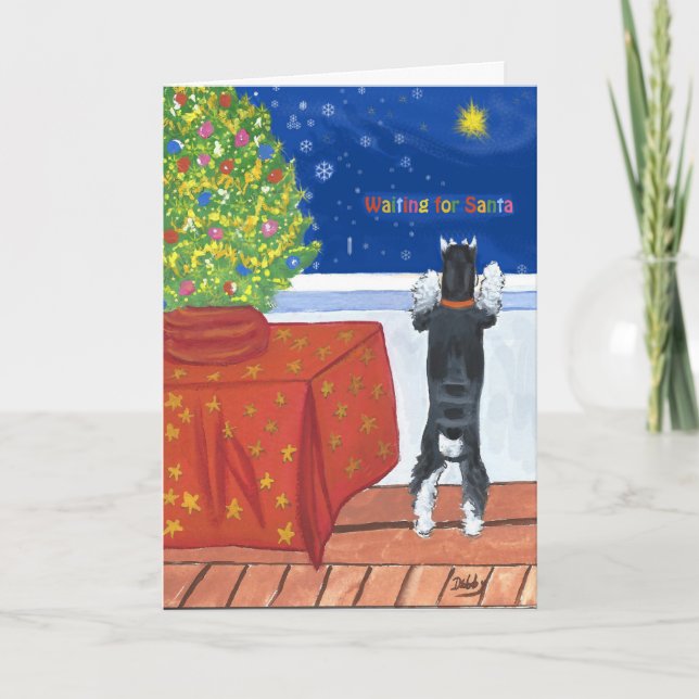 Esperando la tarjeta de Navidades Santa (Anverso)