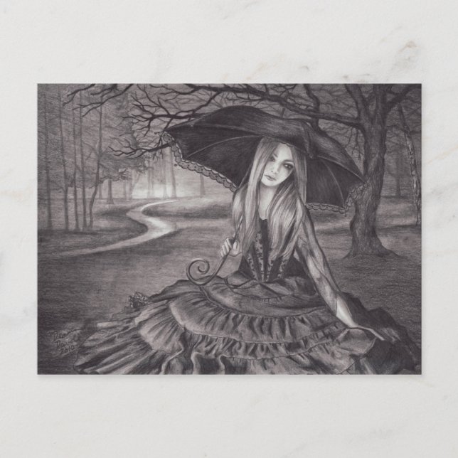 Esperando la tarjeta postal del vampiro de la tarj (Anverso)