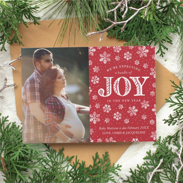 Esperando Navidades de Invitación de Embarazo Aleg (pregnancy announcement christmas card)