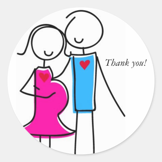 Esperando Pegatinas de parejas, es un Chica (Anverso)