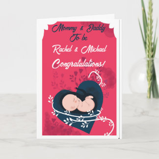 Esperando que mamá y papá sean tarjetas de felicit