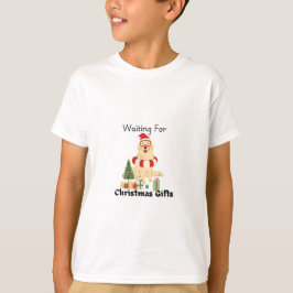 "Esperando regalos de Navidad: divertida camiseta