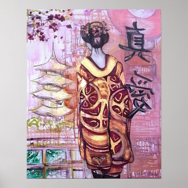 Esperando su verdadero amor - Impresión de Geisha (Frente)