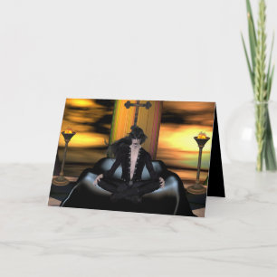 Esperando - Tarjeta de saludo de Halloween/Vampiro