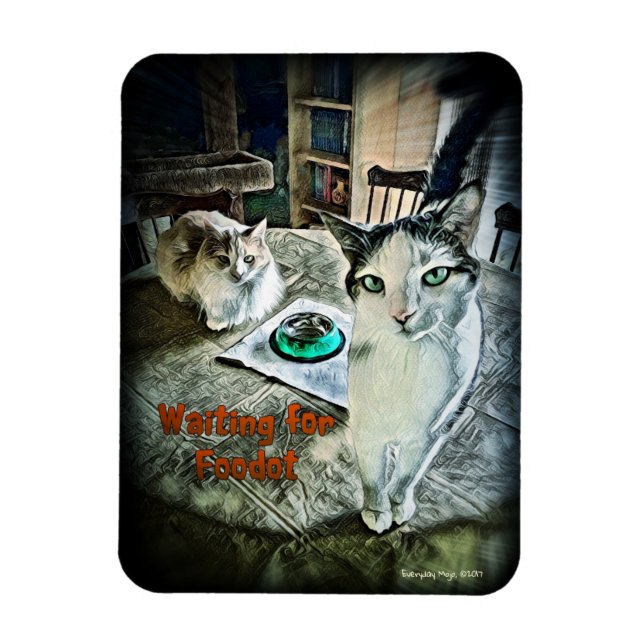 Esperando un imán flexible de 3" x 4" de Foodot (Vertical)