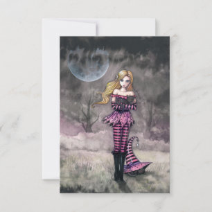 Esperándote en la postal de Halloween de medianoch