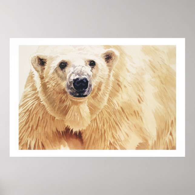 "Esperanza" Arte de acuarela de oso polar (Frente)
