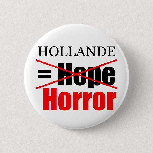 Esperanza de Hollande no = horror - botón de R (Anverso)