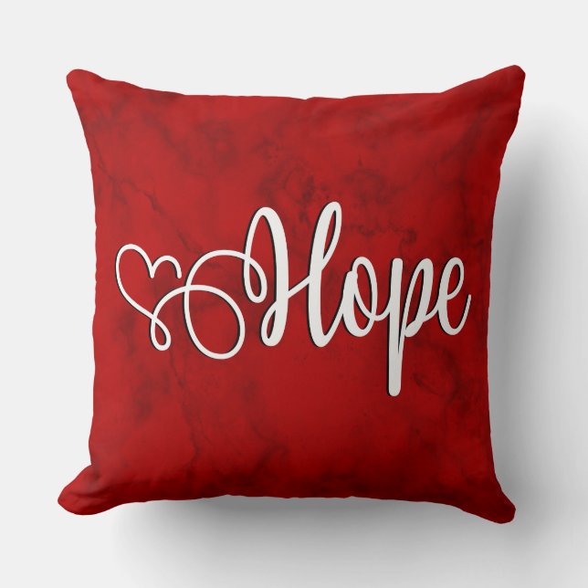 Esperanza en rojo angosto - Cojín decorativo (Anverso)