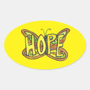 Esperanza Mariposa Palabra Arte Pegatinas Inspirad