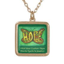 Esperanza Palabra Mariposa Verde Necklal Joyería