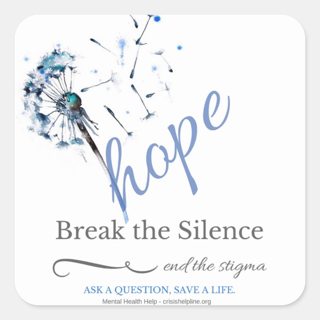 Esperanza por enfermedad mental - Pegatinas de Dan (Anverso)