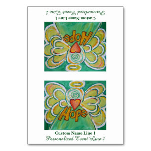 Esperanza Tarjeta de carpas de mesa de Angel de Pa