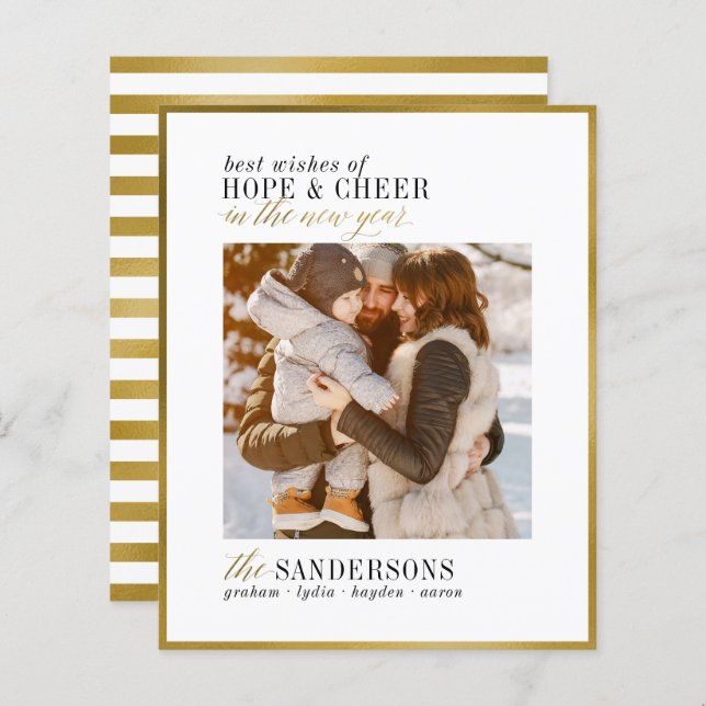 Esperanza y viveza | Tarjeta fotográfica de Año Nu (Anverso / Reverso)