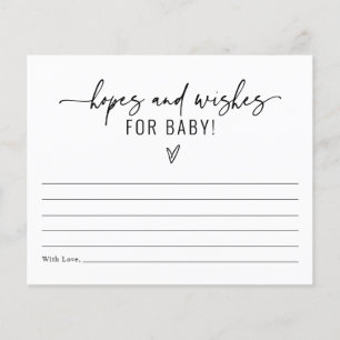 Esperanzas y deseos mínimos para la tarjeta Baby S
