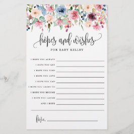 Esperanzas y deseos, tarjeta de papel de consejo p