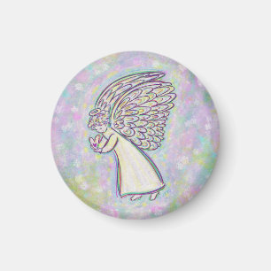 Esperar cosas buenas imanes Angel Art Personalizad