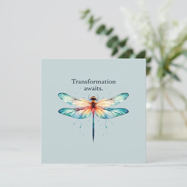 Esperas de transformación - Dragonfly colorido (Anverso de pie)