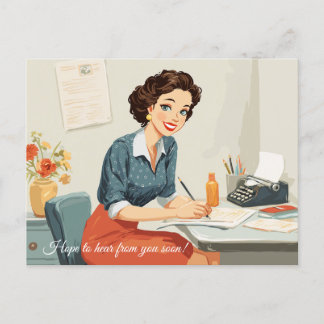 ¡Espero oír de ti pronto! Postal