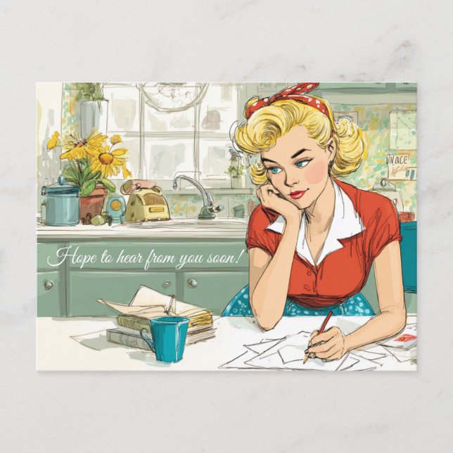 ¡Espero oír de ti pronto! Postal (Anverso)