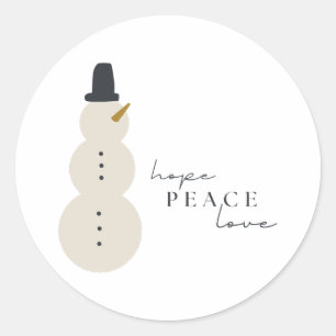 espero que la paz ame. Navidades Pegatinas Snowman