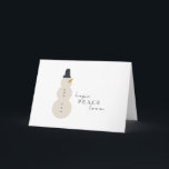 Espero que la paz ame.Navidades Snowman tarjetas d<br><div class="desc">Espero amor por la paz. Navidades modernos Tarjetas de felicitación Holiday Snowman</div>
