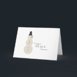 Espero que la paz ame.Navidades Snowman tarjetas d<br><div class="desc">Espero amor por la paz. Navidades modernos Tarjetas de felicitación Holiday Snowman</div>