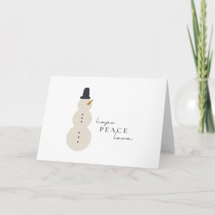 Espero que la paz ame.Navidades Snowman tarjetas d