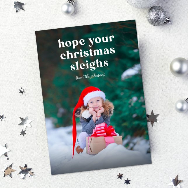 Espero que sus Navidades le den una tarjeta de vac (Hope Your Christmas Sleighs Flat Holiday Card)