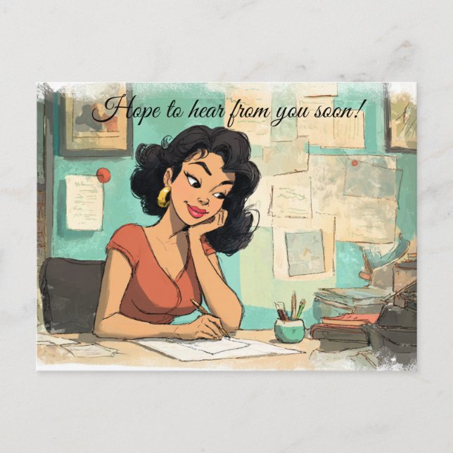 Espero tener noticias tuyas pronto! Tarjeta postal (Anverso)