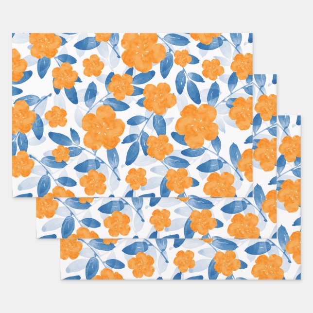 Espías acuarelas y patrón de hojas (Set)