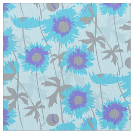 Espías raspadas tela gráfica floral gris azul