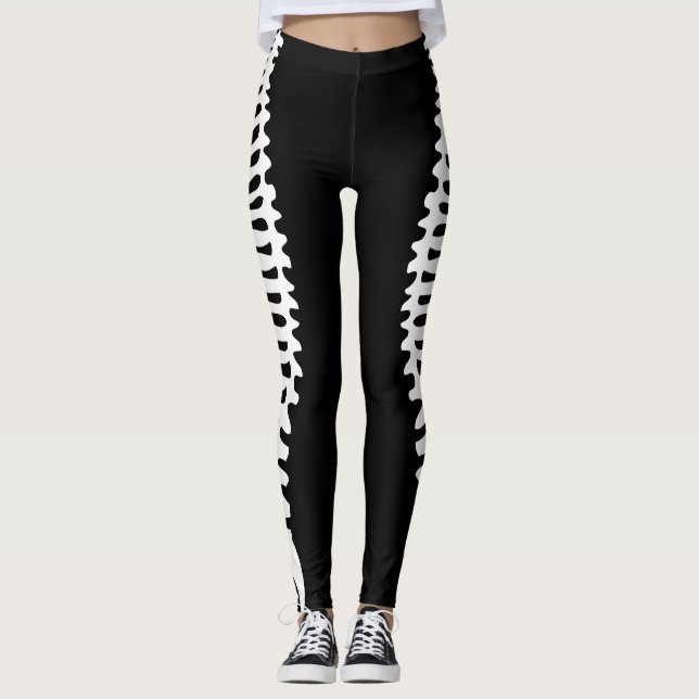 Espina dorsal esquelética reflejada legging con (Anverso)