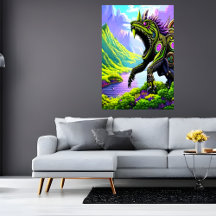 Espinosa bestia colosal en la montaña | Arte IA