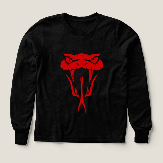 Espinosa Serpiente Roja Cara Chicas Larga Manga (Diseño frontal)