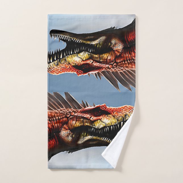 Espinosaurio asustado Dinosaurio, toalla de mano (Toalla de mano)
