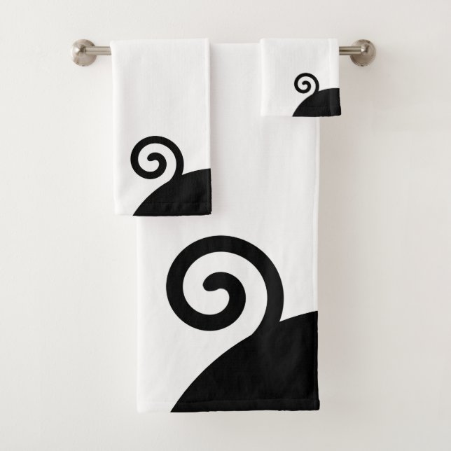 Espiral abstracta moderna en negro y blanco (In situ)