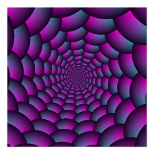 Espiral de bolas en Poster rosa azul y púrpura per