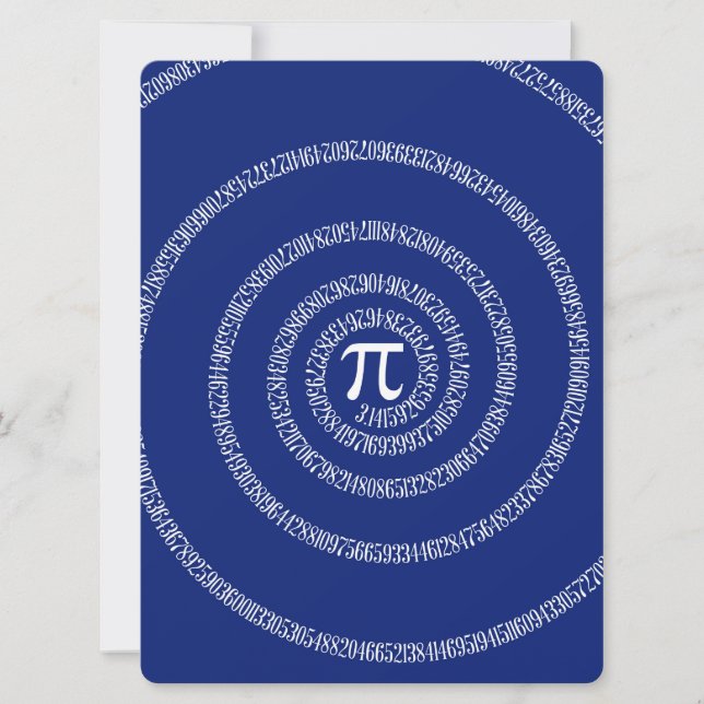 Espiral de diseño para Pi en azul marino (Anverso)
