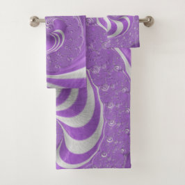 Espiral de rayas faciales violetas y blancas psico