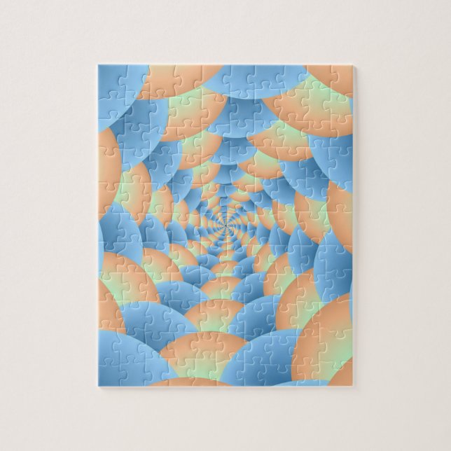 Espiral en rompecabezas azul y rosa (Vertical)