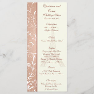 Espiral floral de 25 tarjetas del menú en París