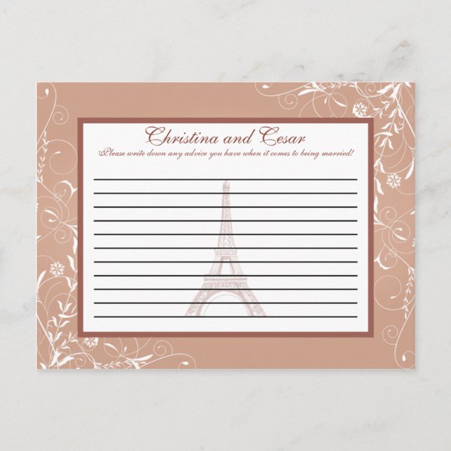 Espiral floral de tarjeta de consejo de escritura  (Anverso)