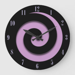 Espiral hipnótica Números púrpura Reloj de pared